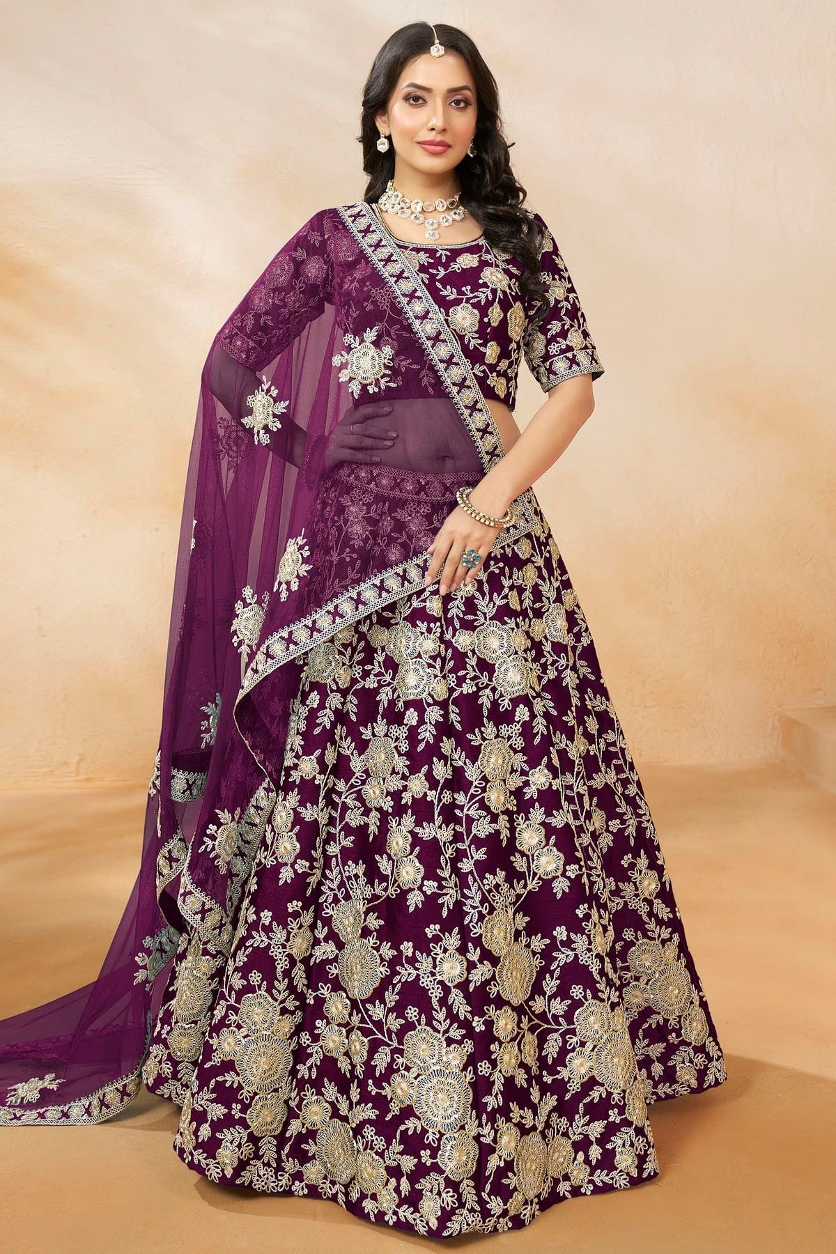 Purple Colour Art Silk Lehenga Choli LC1050634 A