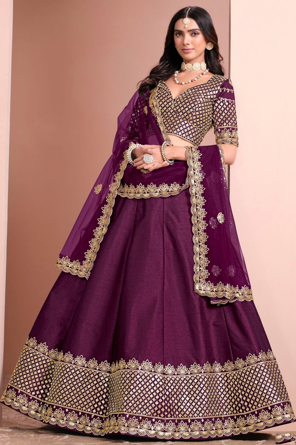 Purple Colour Art Silk Lehenga Choli LC1050692 A