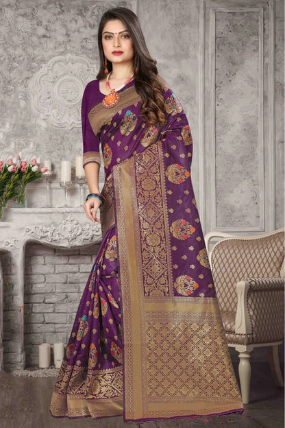 Purple Colour Banarasi Art Silk Traditional Saree SD1120712 A