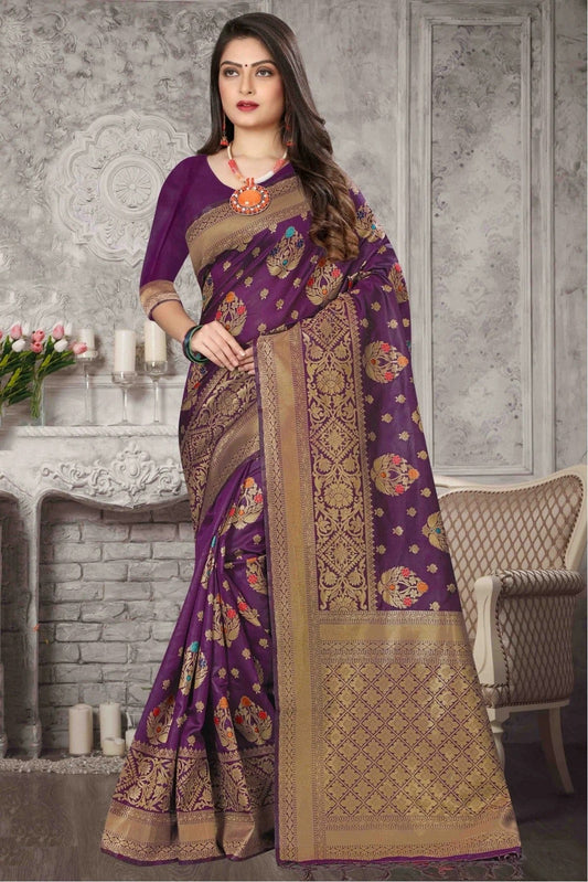 Purple Colour Banarasi Art Silk Traditional Saree SD1120712