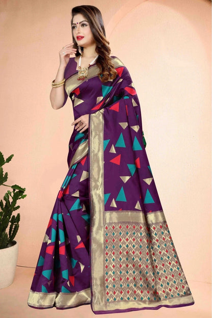 Purple Colour Banarasi Art Silk Traditional Saree SD1120746 A