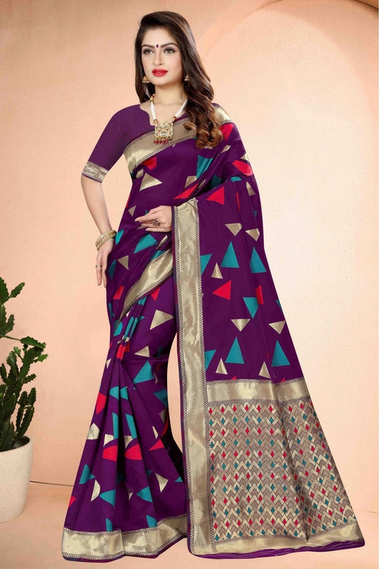 Purple Colour Banarasi Art Silk Traditional Saree SD1120746