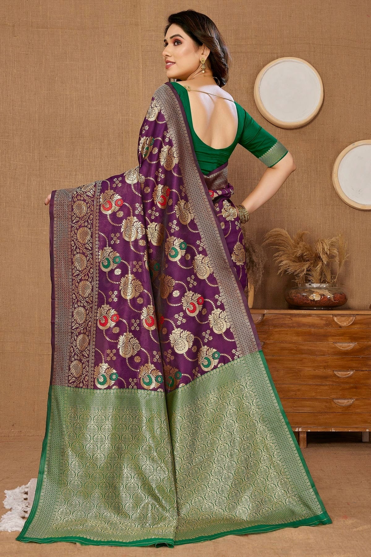 Purple Colour Banarasi Silk Saree SD1110286 A