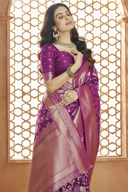 Purple Colour Banarasi Silk Traditional Saree SD1110896 A