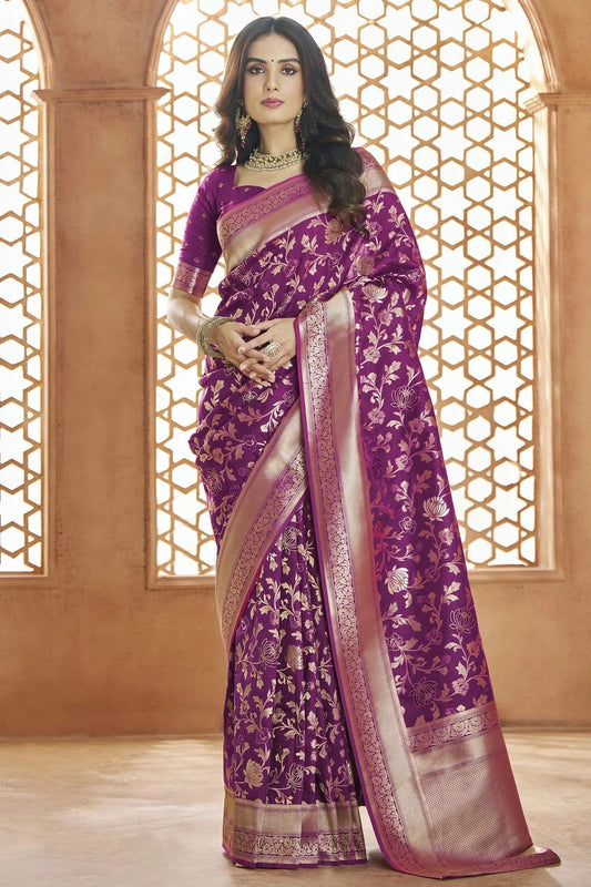 Purple Colour Banarasi Silk Traditional Saree SD1110896