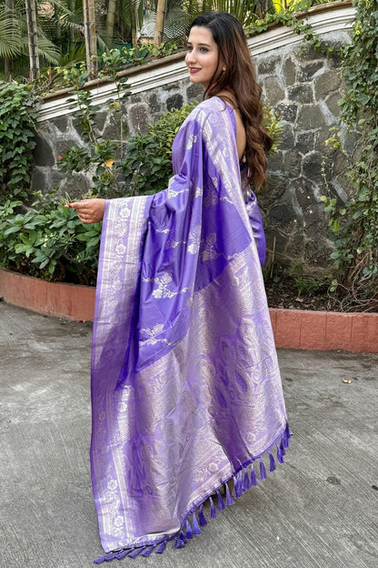 Purple Colour Banarasi Silk Traditional Saree SD1111937 A