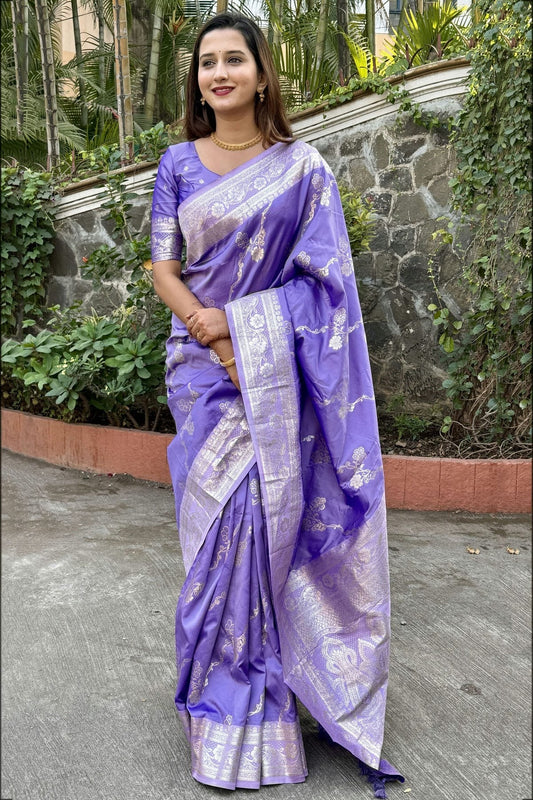 Purple Colour Banarasi Silk Traditional Saree SD1111937
