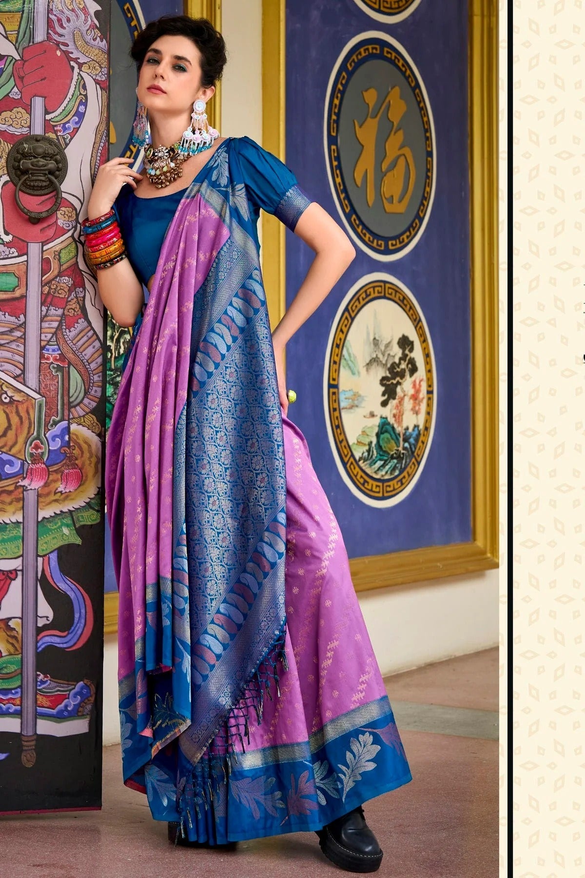 Purple Colour Banarasi Silk Traditional Saree SD1290194 A