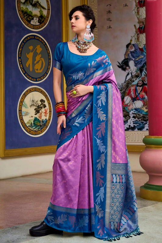 Purple Colour Banarasi Silk Traditional Saree SD1290194