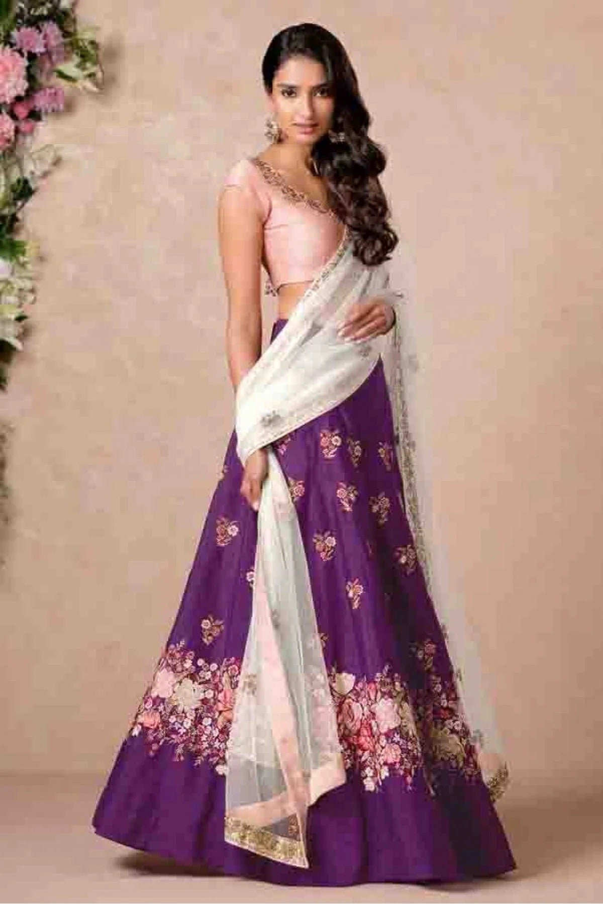 Purple Colour Banglori Silk Lehenga Choli LC1010009 A