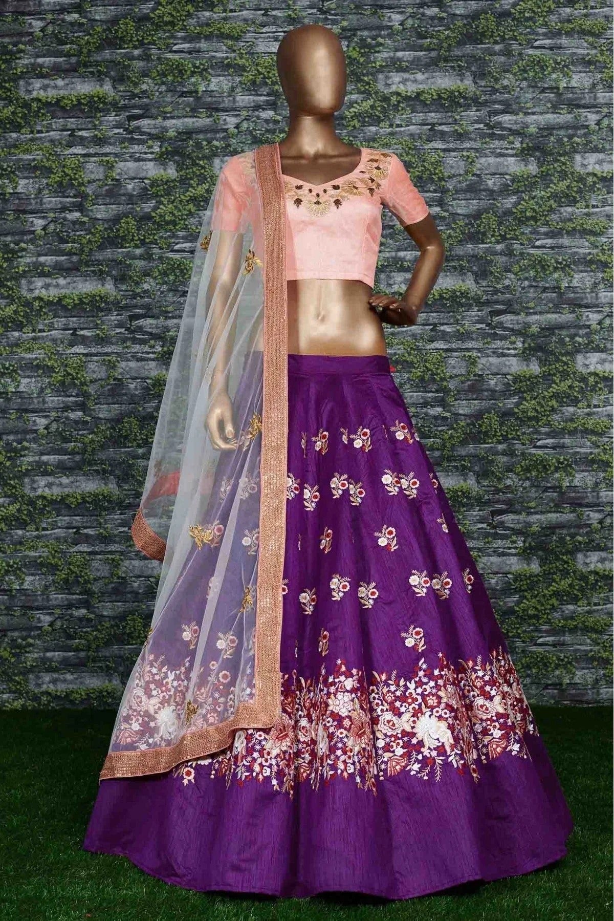 Purple Colour Banglori Silk Lehenga Choli LC1010009 B