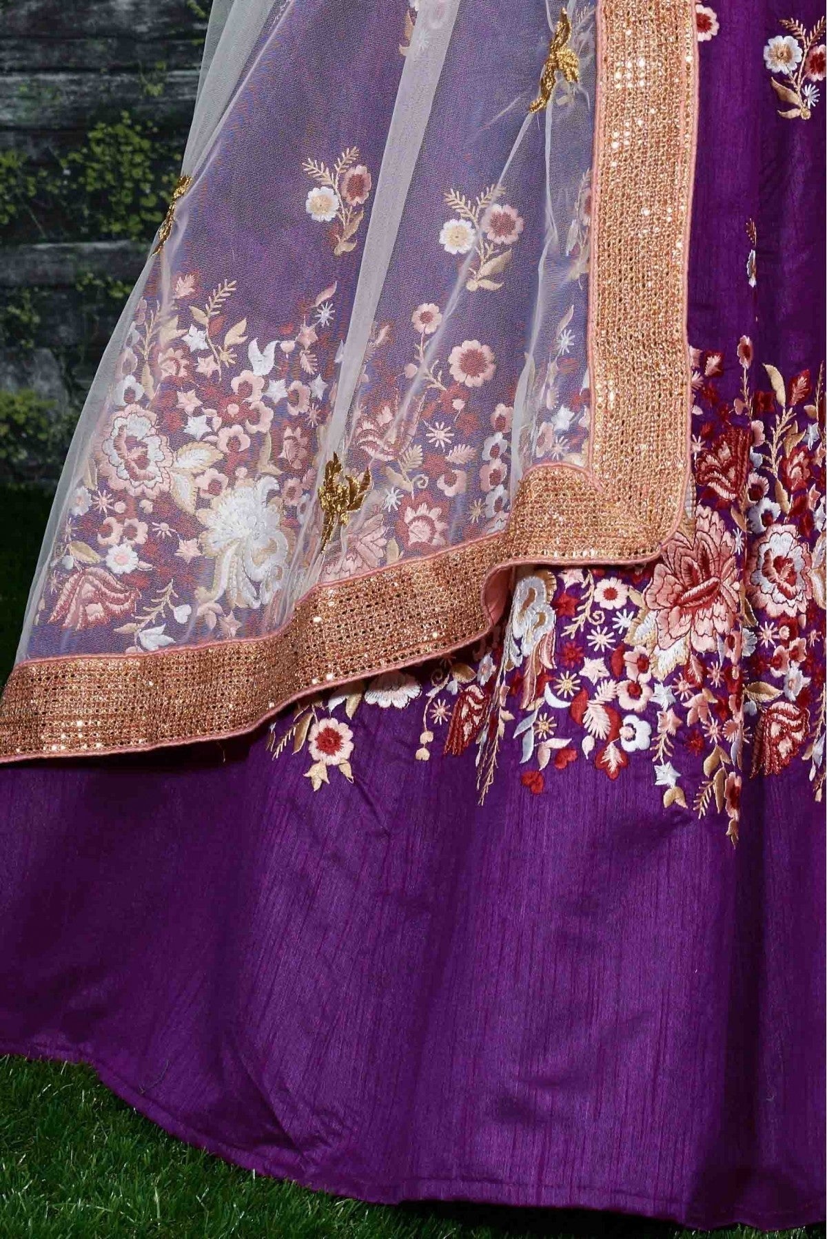 Purple Colour Banglori Silk Lehenga Choli LC1010009 C