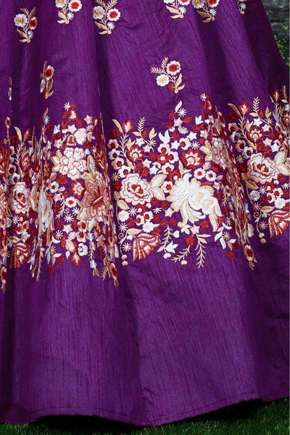 Purple Colour Banglori Silk Lehenga Choli LC1010009 D