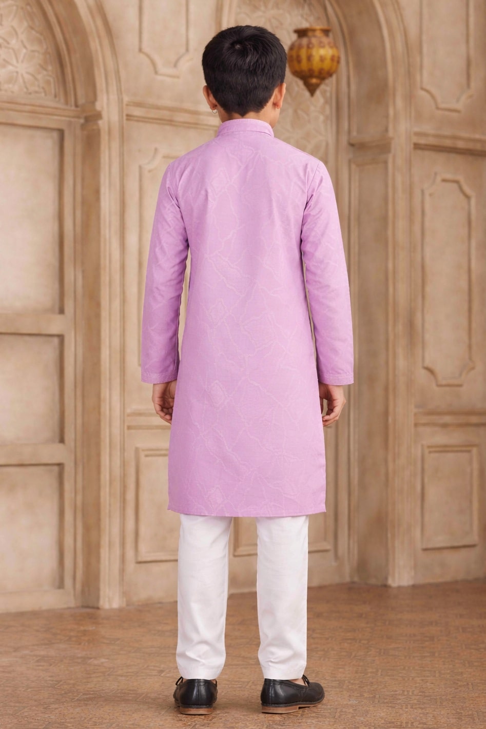 Purple Colour Brocade Art Silk Pintux Work Kurta Pajama