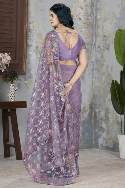 Purple Colour Butterfly Net Designer Saree SD1112565 A