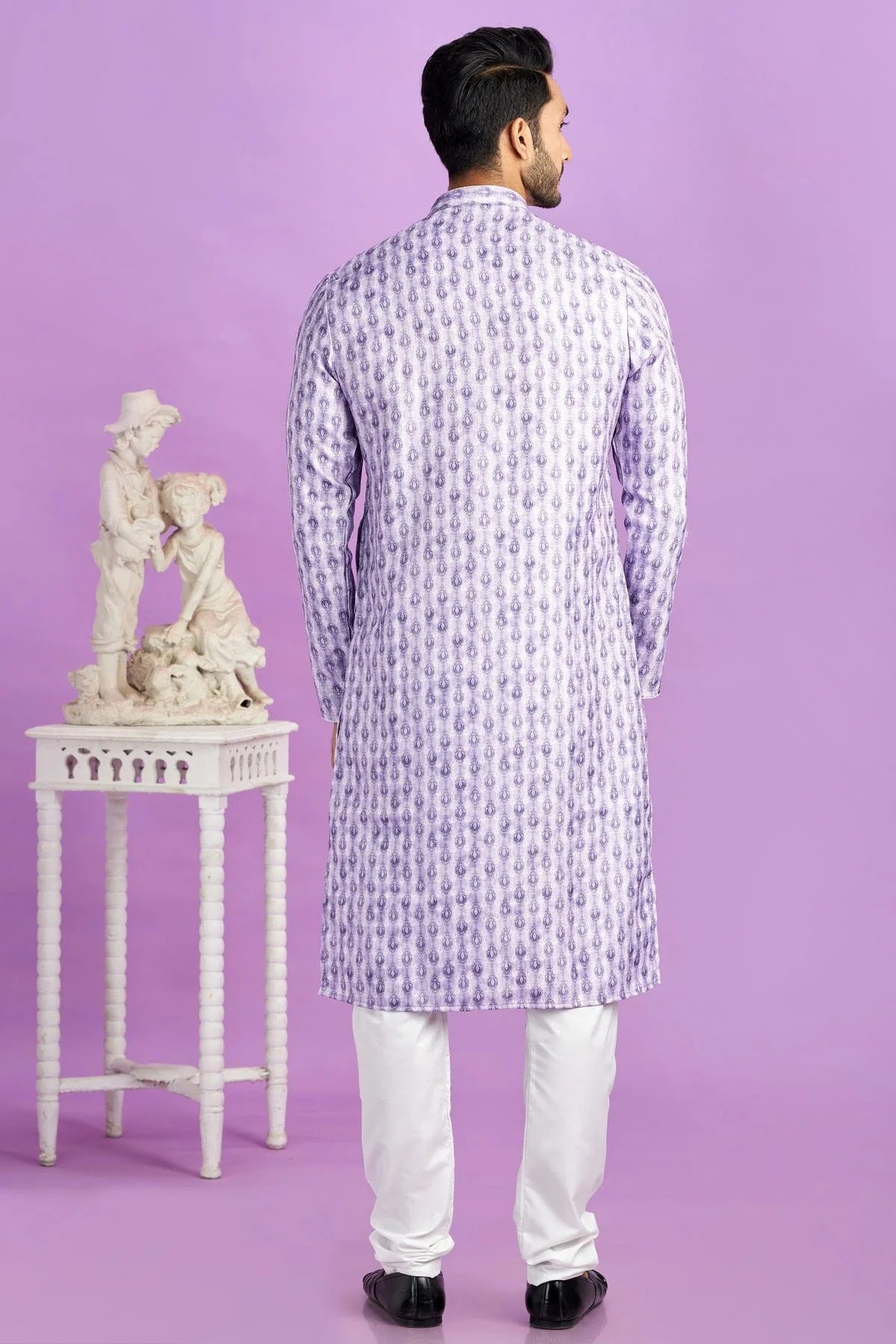 Purple Colour Cotton Pintex Work Kurta Pajama KP1230191 B