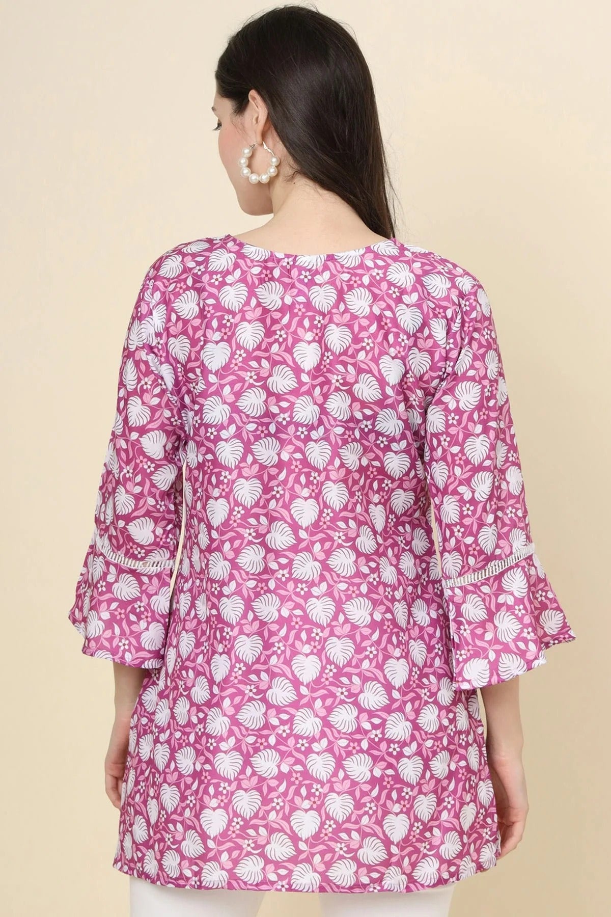 Purple Colour Cotton Printed Work Readymade Top TP1110791 A