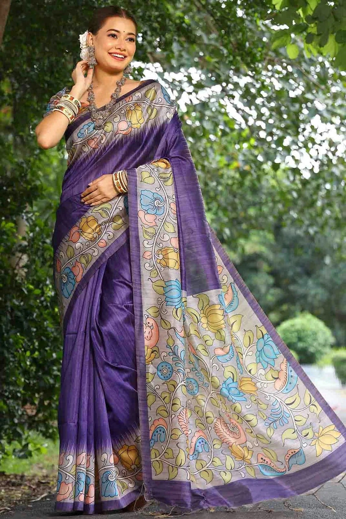 Purple Colour Cotton Silk Traditional Saree SD1260084 A