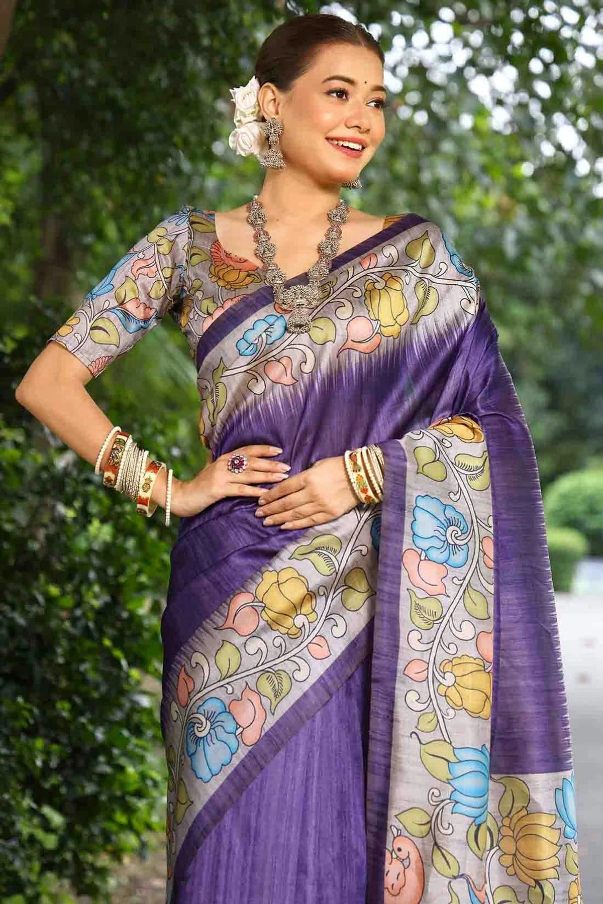 Purple Colour Cotton Silk Traditional Saree SD1260084 B