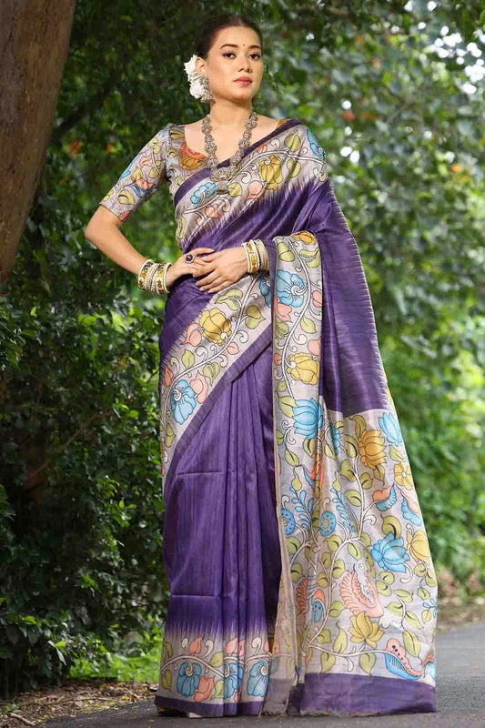 Purple Colour Cotton Silk Traditional Saree SD1260084