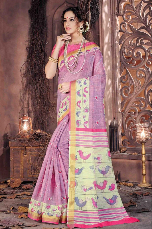 Purple Colour Cotton Traditional Saree SD1100642