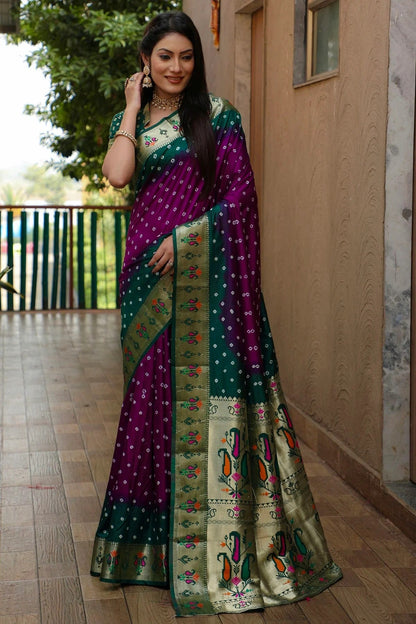 Purple Colour Dola Silk Paithani Saree SD1110906