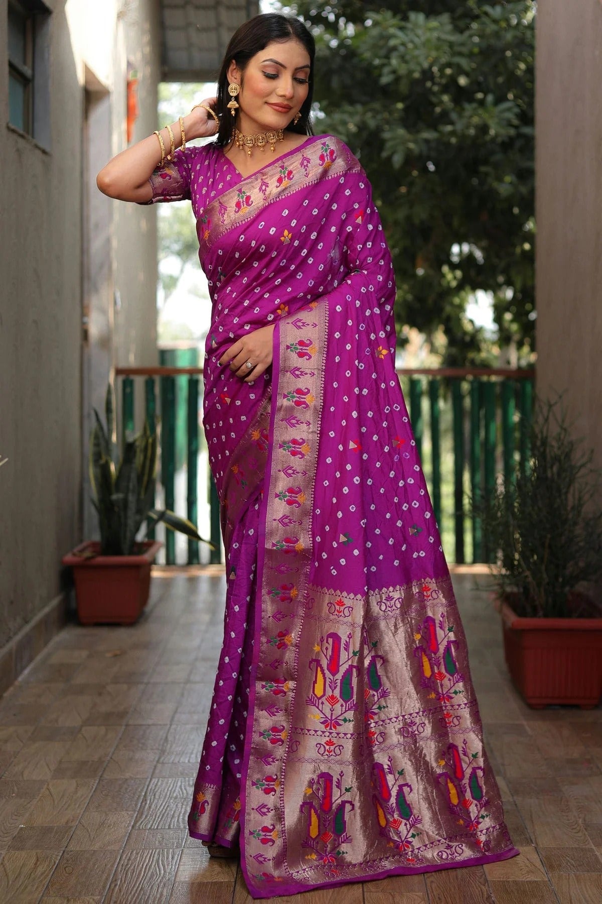 Purple Colour Dola Silk Paithani Saree SD1110940