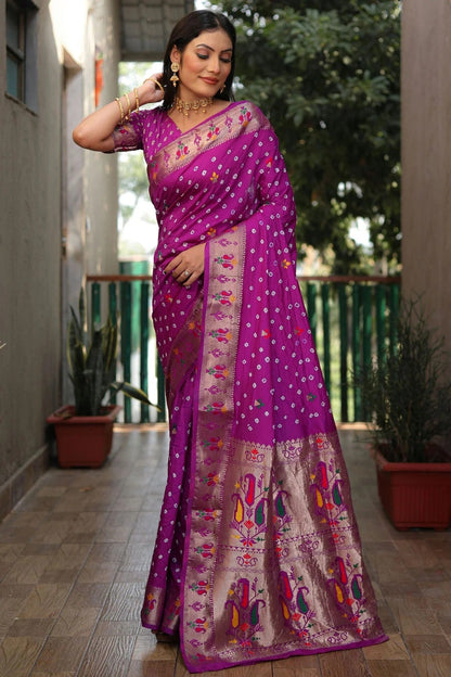Purple Colour Dola Silk Paithani Saree SD1110940