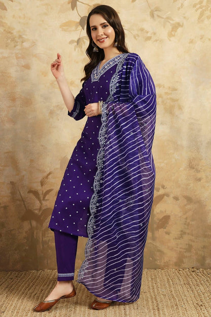 Purple Colour Embroidery Chanderi Silk Stitched Suit SS1112481 A