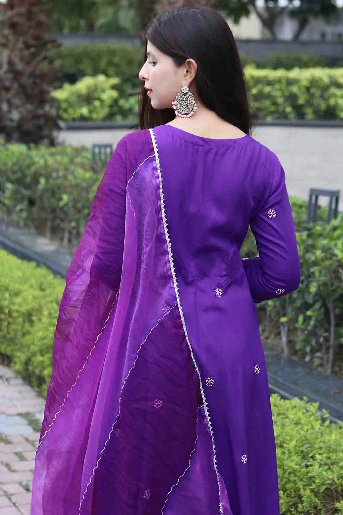 Purple Colour Embroidery Viscose Anarkali Suit SS1113495 A