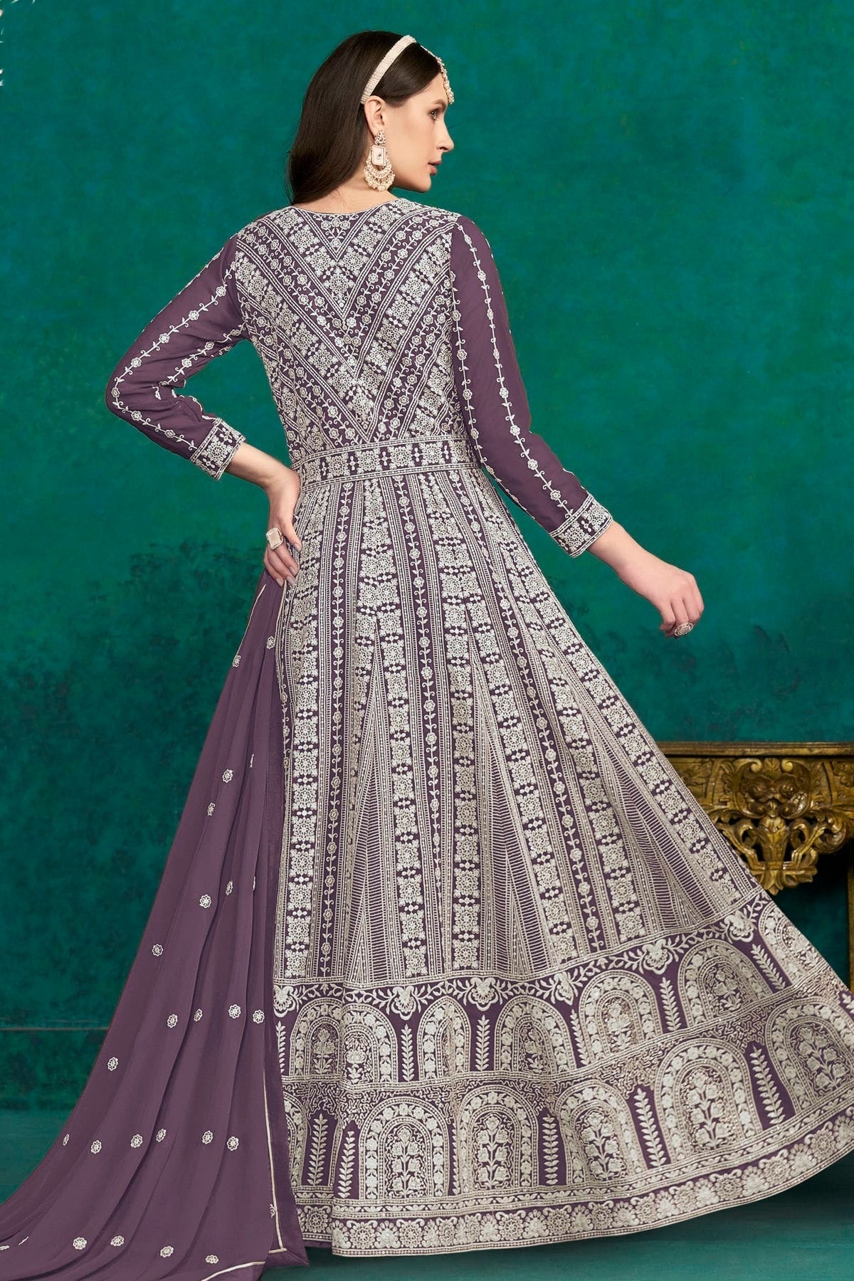 Purple Colour Faux Georgette Anarkali Suit SM1050545 A
