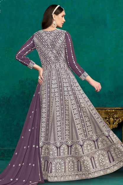 Purple Colour Faux Georgette Anarkali Suit SM1050545 A