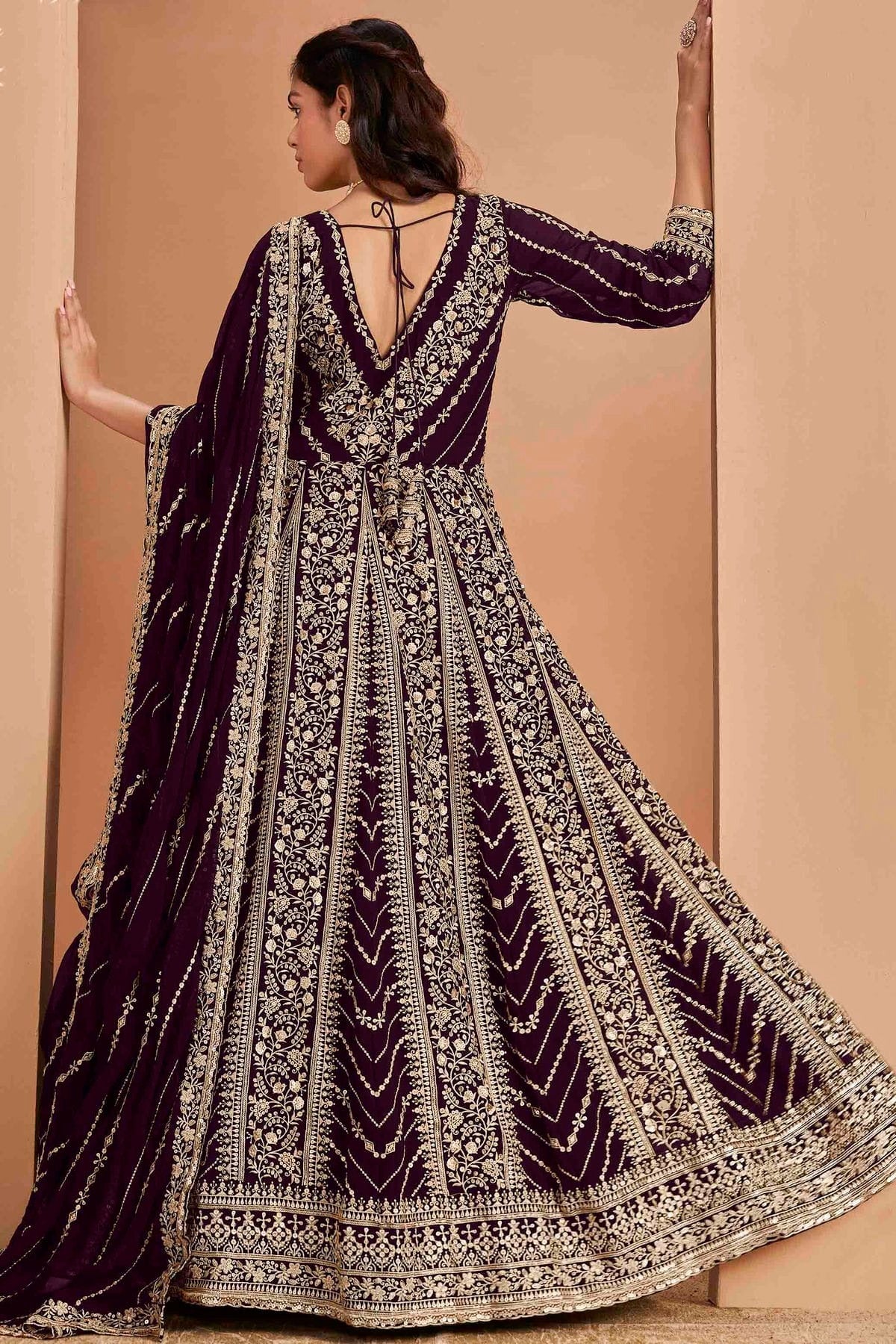 Purple Colour Faux Georgette Anarkali Suit SM1050736 A