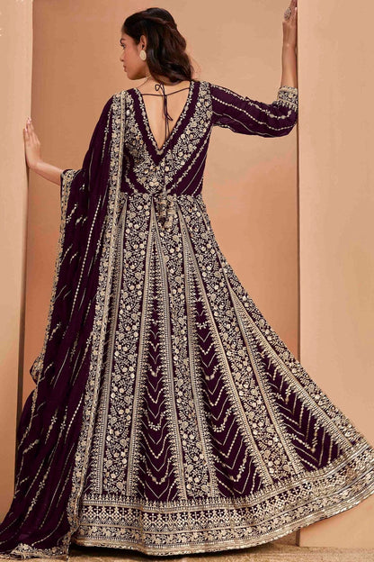 Purple Colour Faux Georgette Anarkali Suit SM1050736 A
