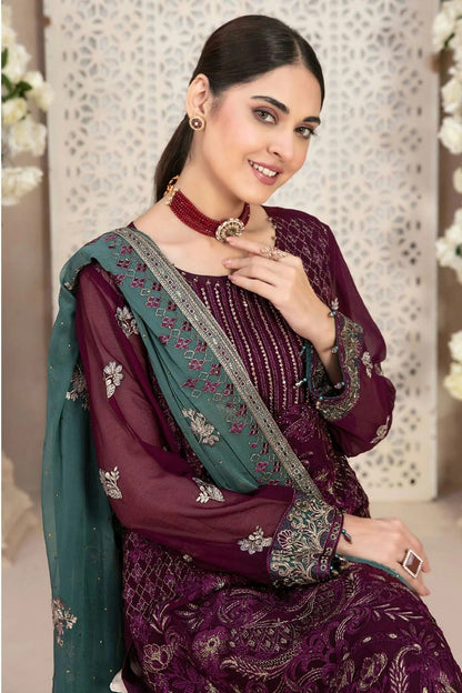 Purple Colour Faux Georgette Pakistani Suit SM1140049 A