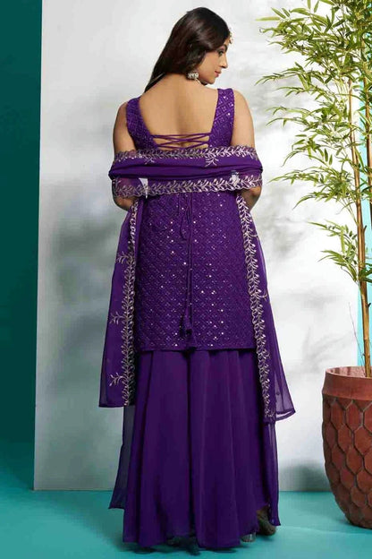 Purple Colour Faux Georgette Stitched Suit SS1112897 A