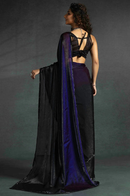 Purple Colour Fendi Satin Silk Ready To Wear Saree SD1122029 A