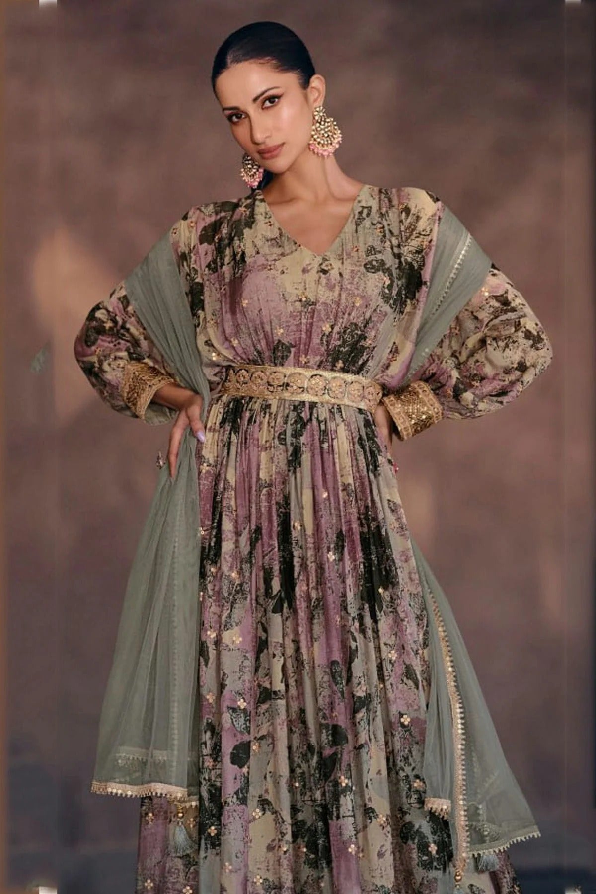 Purple Colour Georgette Anarkali Suit SM1140080 A