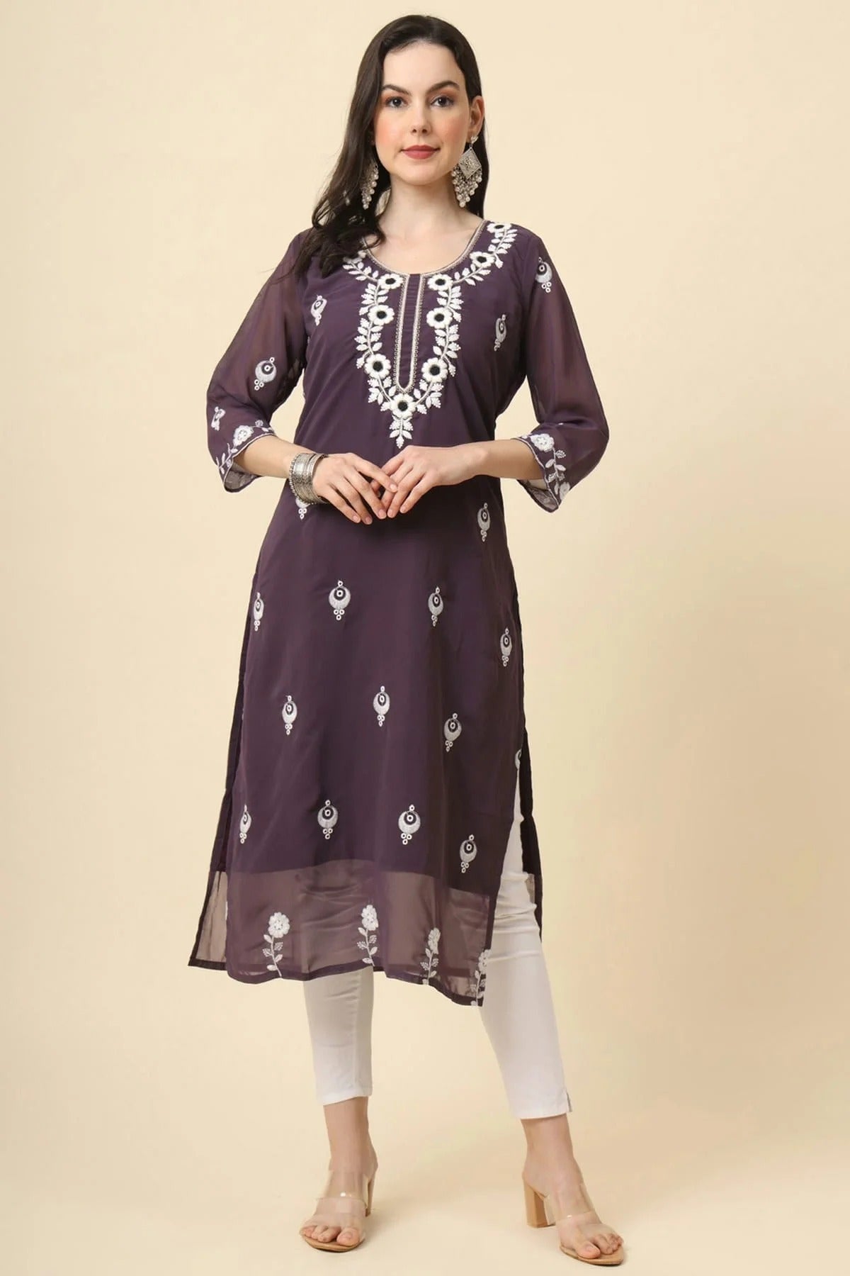 Purple Colour Georgette Kurti KR1111186