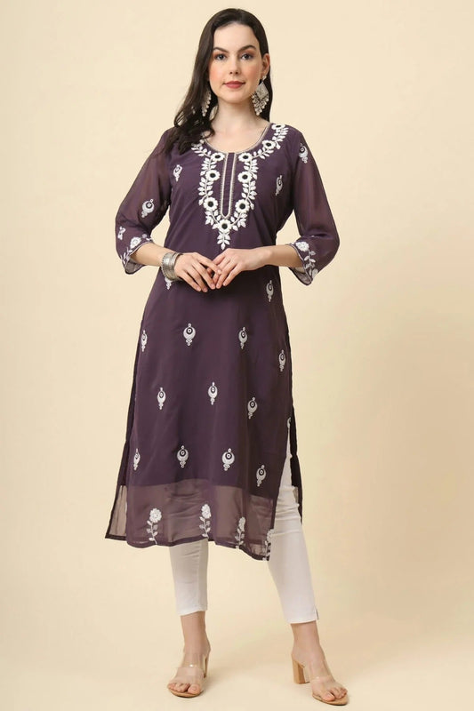 Purple Colour Georgette Kurti KR1111186