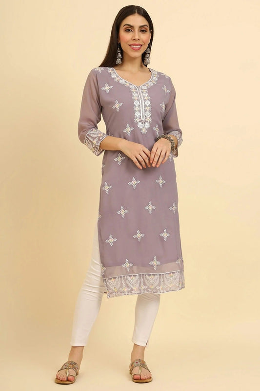 Purple Colour Georgette Kurti KR1111228