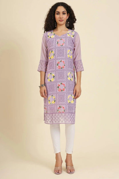Purple Colour Georgette Kurti KR1111238