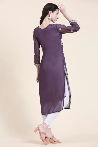 Purple Colour Georgette Kurti KR1111287 A