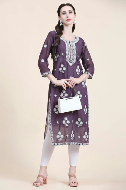 Purple Colour Georgette Kurti KR1111287