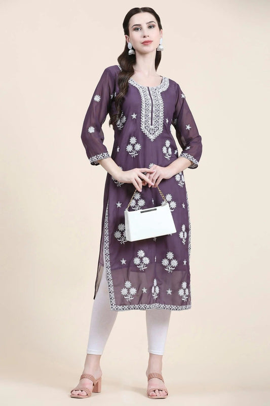 Purple Colour Georgette Kurti KR1111287