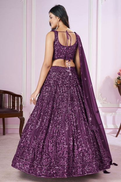 Purple Colour Georgette Lehenga Choli LC1010286 1