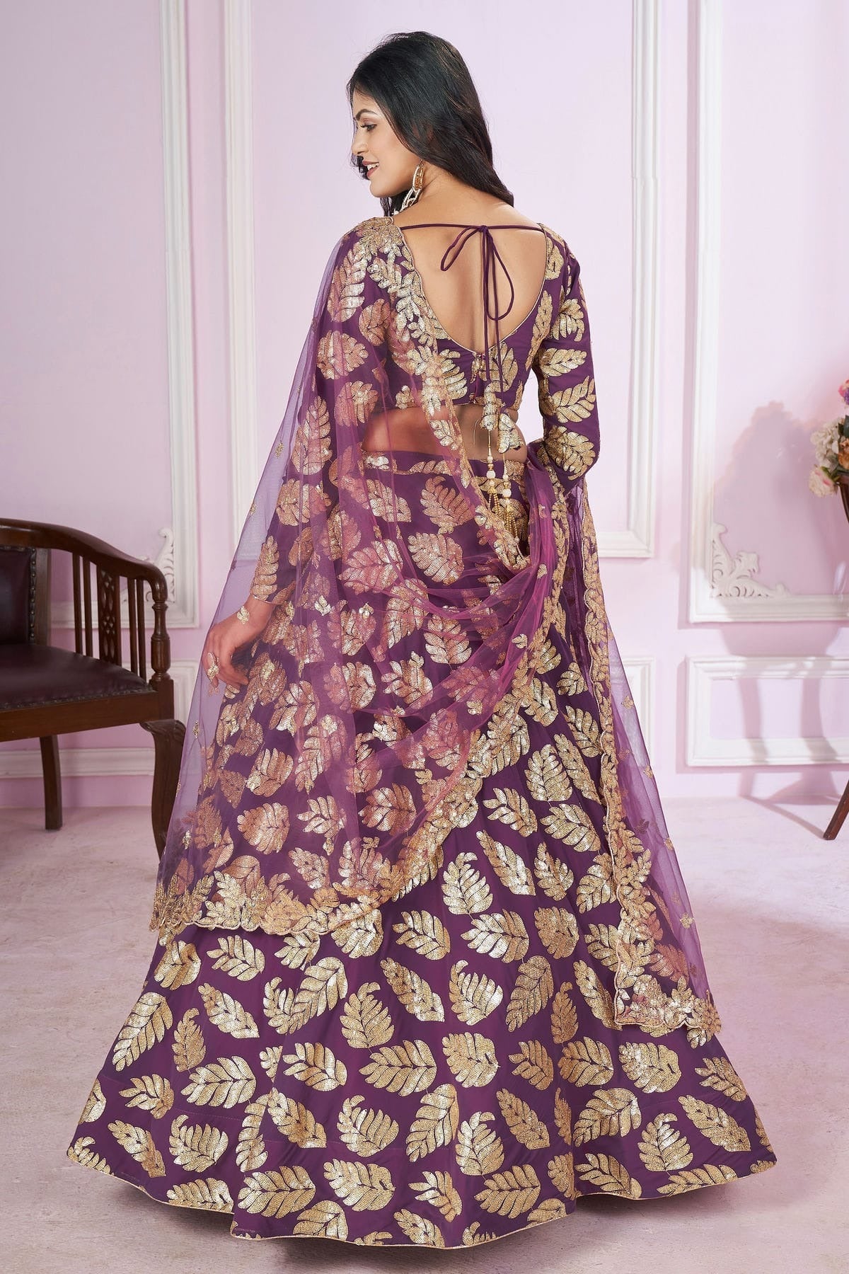 Purple Colour Georgette Lehenga Choli LC1010289 1
