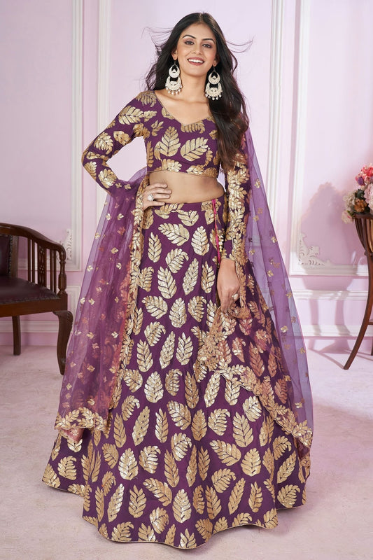 Purple Colour Georgette Lehenga Choli LC1010289