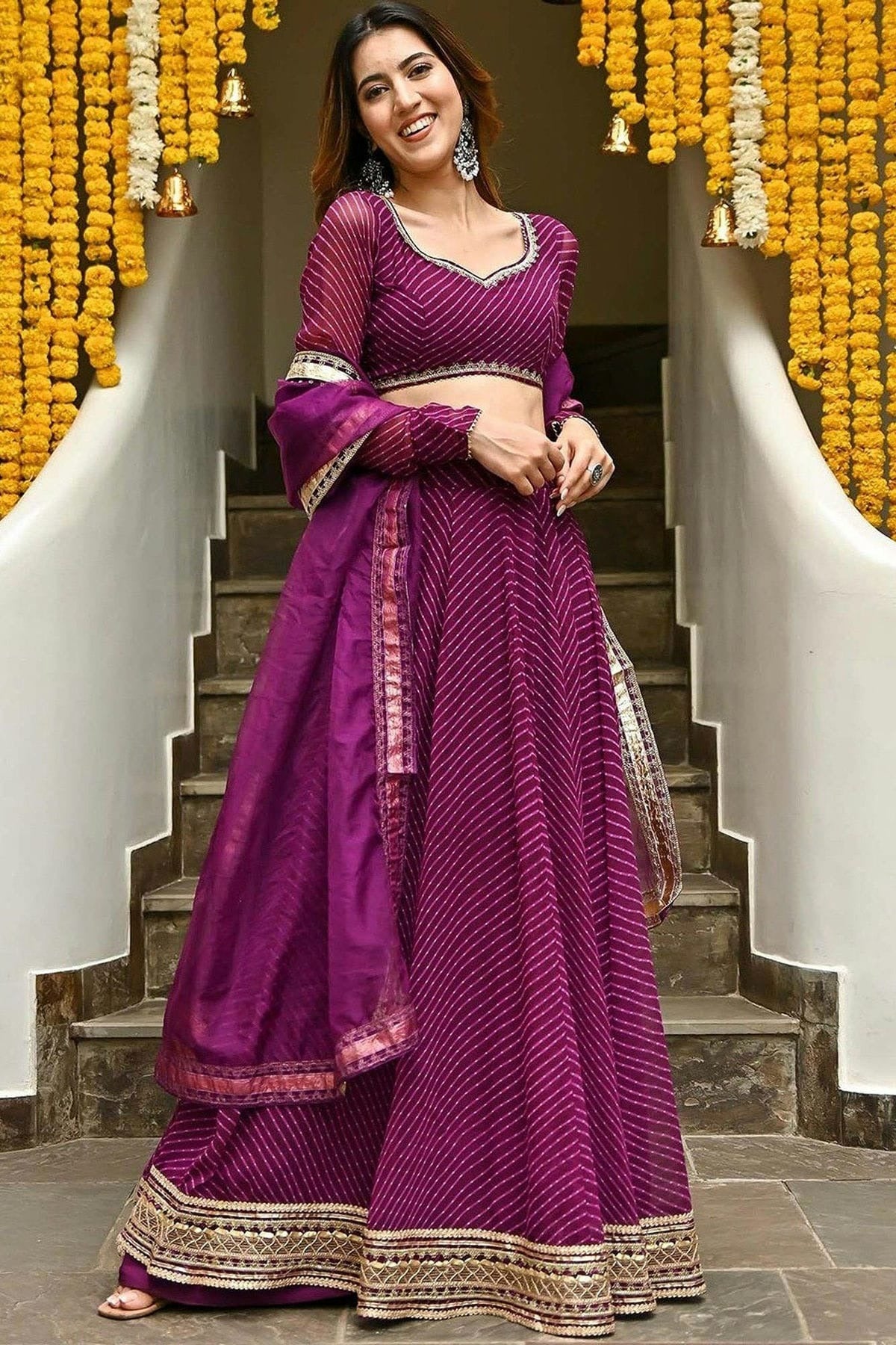 Purple Colour Georgette Lehenga Choli LC1010293