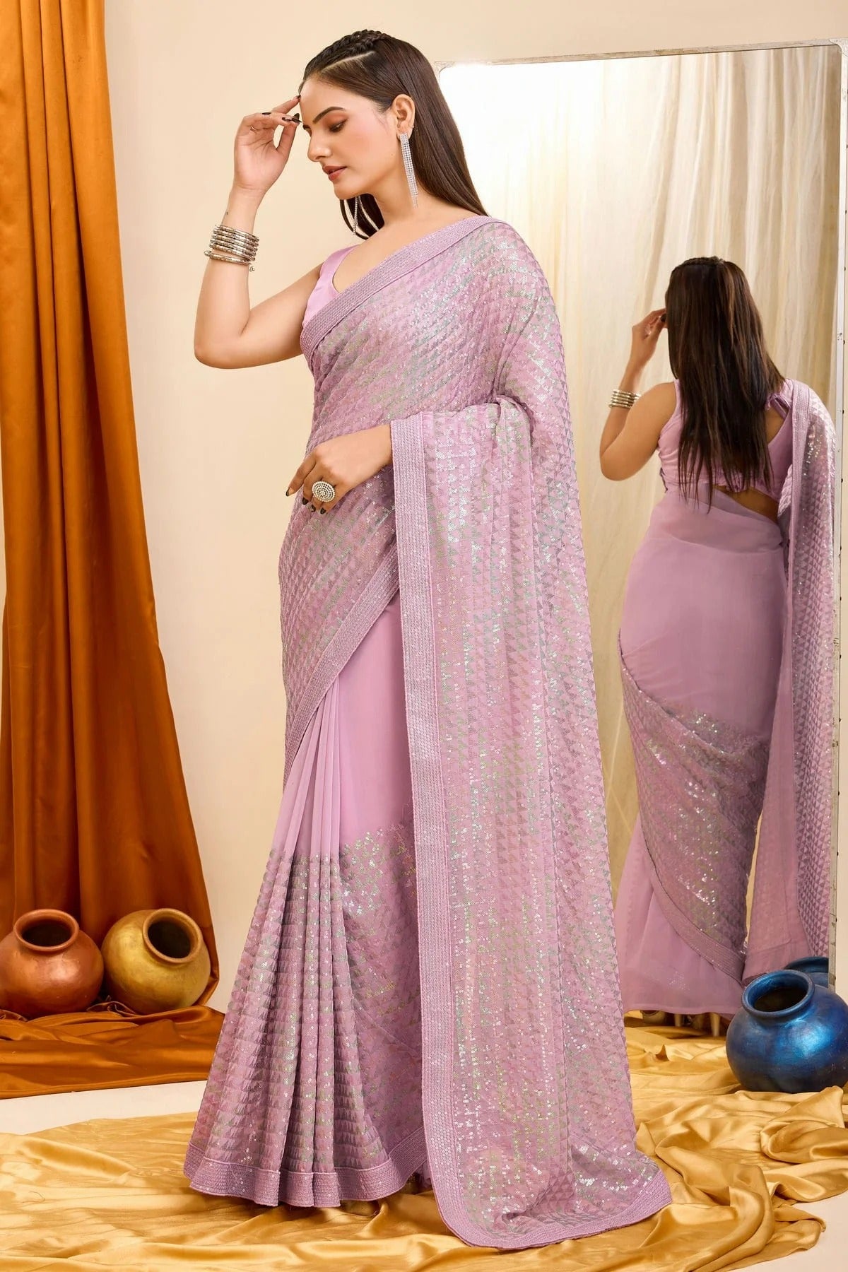 Purple Colour Georgette Saree SD1110417 A